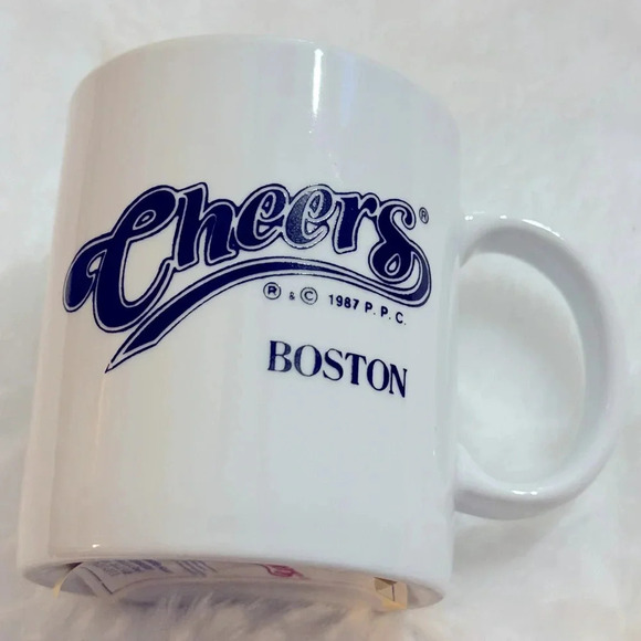 Vintage Cheers Boston Coffee Mug Cup 1987 Original Sticker Boston CollectibleNEW - Picture 1 of 7